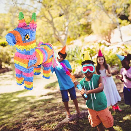 PURBLE Bunte Piñatas für die Geburtstagsfeier, Bunte Piñatas mit einem Stock Rainbow Donkey Doll, Partyzubehör Regenbogen-Piñata für Feste, Feiertage, Geburtstage, Jubiläen