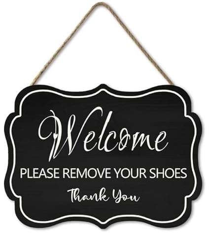 Ymaotrade Vintage Distressed Wooden Kindly Please Remove Your Shoes Wall Decorative Sign-Take Your Shoes Off Sign for Home Front Door Welcome Home Signs 10.86 * 7.95