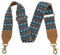 Crazy Horse Geldbörsenriemen aus Leder, breiter Schultergurt, verstellbarer Ersatz, Jacquard-Stickerei, Crossbody-Taschengurte, 5,1 cm, Ethno-Stil, blau, Large
