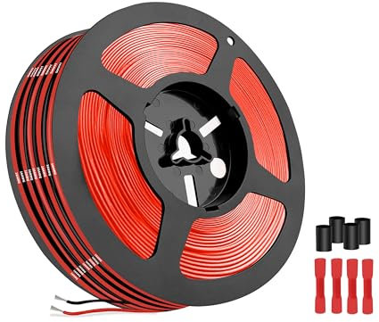 Flexible Silikon-Elektronikdraht-THUN-CT 1,3 mm² 16AWG-12m(6m schwarz und 6m rot) mit niedrigem Widerstand und hoher Temperaturbeständigkeit