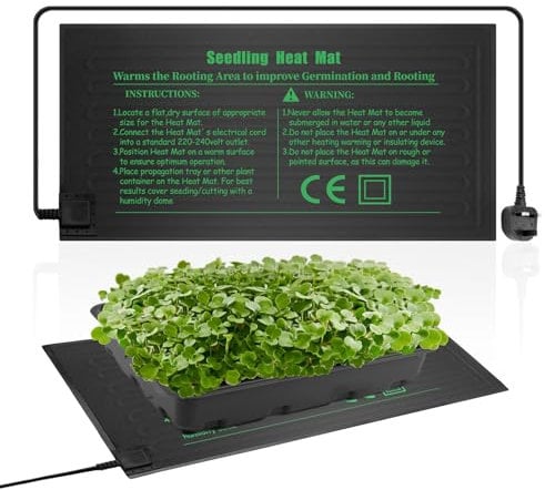 HYDGOOHO Heat Mat 53 x 25 cm-1 Pack,Waterproof Heat Mat for Plants,Seed Starting,Seedling Heat Mat for Seedling Germination,Hydroponic Plant/Reptile Heating Pad