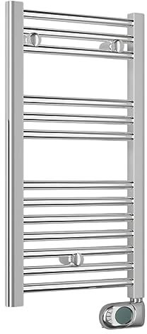 FABIN store Radiador de baño eléctrico cromado con termostato digital (720 mm x 400 mm)