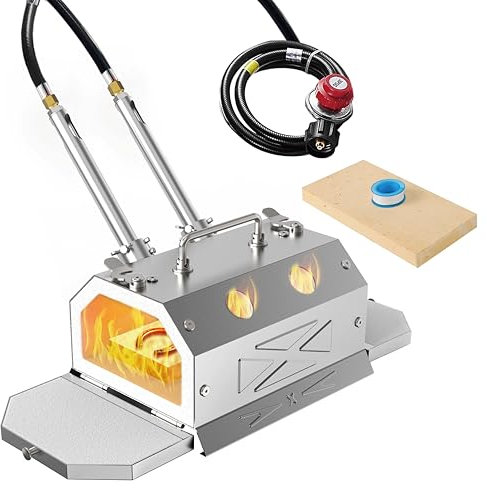 Nelyrho Portable Blacksmith Beginner Forge Kit with 30PSI Regulator, Dual Burners Professional Artists Hobby Knife Making Blacksmith Tools (Double Burners)