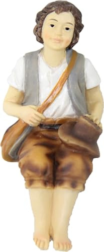 FADEDA Wanderer sitzend/Höhe:7 cm/handbemalt/detailgetreue Krippen Figuren - Weihnachten Tisch Dekoration Krippe Zubehör