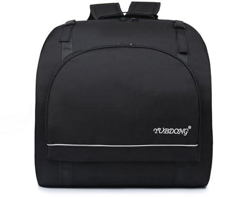 REIJAX Rucksack Akkordeontasche aus Oxford-Stoff für Akkordeon, Gepolsterte Akkordeon Koffer Gigbag Rucksack mit Schultergurte, Zubehör Tasche, Unisex Instrument Tragetasche-Black||48/60/72 bass