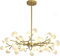 Modern Pendelleuchte Nordic Style Glühwürmchen Kronleuchter Moderne Led Ast Pendelleuchte Verstellbare Hängelampe Deckenleuchte mit Glasschirm for Wohnzimmer Restaurant Loft Bar Bauernhaus (Color : W