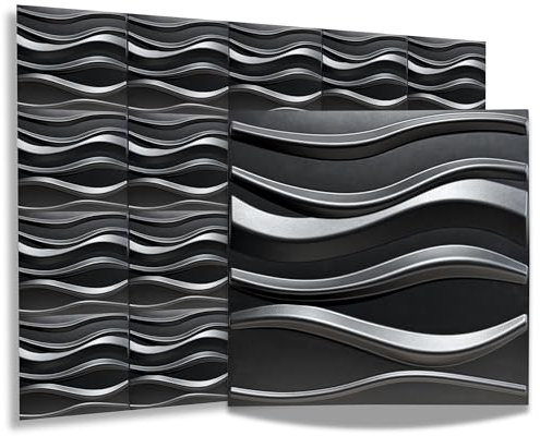 3D Paneele PVC Kunststoffpaneele Wandpaneele Gaming Zimmer Wand Decke 3D Optik Wave (20) PVC 3D Platten