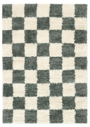RugVista Chessie Teppich - Grün/Naturweiß Teppich 140x200 Moderner Teppich