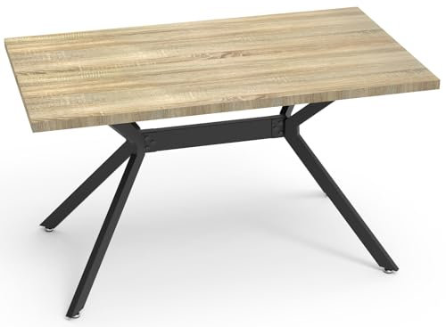 LEWE Esstisch aus Holz, Überdimensionaler Küchentisch, 140 x 80 x 76 cm, Robust Esszimmertische, Vielseitiger Tisch - Leicht zu Reinigen, Kratzfest, (Helles Holz Maserung)