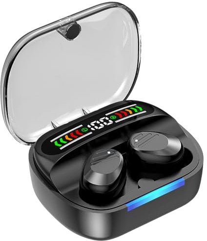 PIAAUORRS Wireless Earbuds, Bluetooth 5.3 Headphones in Ear, Touch control HiFi Stereo, Noise Reduction Wtih Fast Charging Wireless Earphones Earbuds LED Display, IPX7 Waterproof For Smartphone