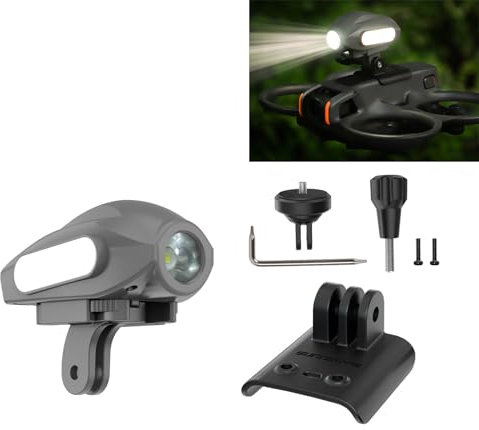 LICHIFIT Searchlights Strobe Light with Drone Mount for DJI Avata 2 Spotlight Floodlight Bracket Support to Mount Night Flight Light to Drone with Action Camera Adapter for Insta360 GO 3S / GO3