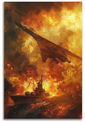 Vintage-Poster aus dem Zweiten Weltkrieg, Yamato, Schlachtschiff, Kampfjet, Bombierkunstwerk, dekoratives Gemälde, Leinwand, Wandkunstwerk, Bild, 40 x 60 cm