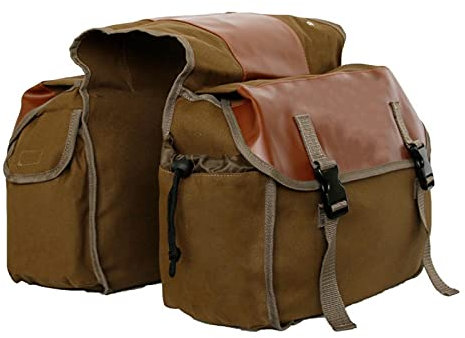 QiaoJun Sacoche Velo,Sacoche Velo Porte Bagage Arriere Sacoche de Toile rétro pour vélo Vintage Vicole Sac de siège à vélos Grande capacité Boîte à vélo Sac de Tourisme de Moto étanche(Brown)
