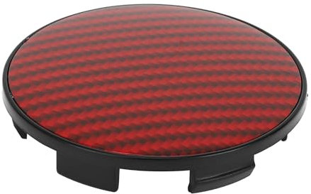 A ABSOPRO 68Mm 2.68 Motif En Fibre De Carbone Noir Rouge Universel Cache-Moyeux De Roue De Voiture - Pack De 1