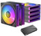Okinos, RGB Fans, Infinity Mirror, 3 Pin Cable Connector, 5V, Addressable RGB Fans with Controller (No Daisy Chain), 1800RPM PC PWM Fans 6 Pack, 52.4