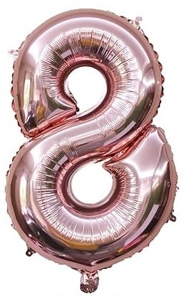 40 Inch Number Balloons Giant Number Aluminium Foil Helium Balloons for Birthday Party Celebration Decoration New Year Baby Shower Anniversary (Rose Gold, 8)