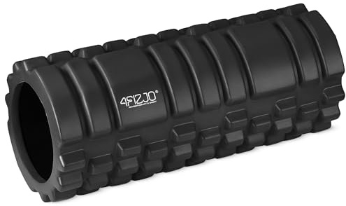 4FIZJO Faszienrolle aus EVA-Schaum, Ø 14 cm, Länge 33 cm, Hypoallergen, Sehr leicht, langlebig & Hart, Massageroller, Selbstmassage von Triggerpunkten, Anti-Stress, Muskellösung, Farbe: Schwarz
