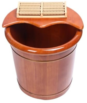 REIFOR Foot Bath Pedicure Bowl Wooden Foot Soak Barrel Healthcare Foot Soaking Wooden Foot Washing Bucket Foot Bath Bowl Foot Basin