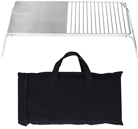 HUONIU Klappbarer Outdoor-Küchenständer aus Edelstahl, Grillständer, Multifunktionsgrill für Camping und Reisen