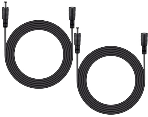 Clearhill 3m 2pcs DC-Netzverlängerungskabel, 5,5 mm x 2,1 mm weibliches zu männlichem Netzkabel für LED-Streifenlicht, Sicherheitskamera DVR, Router, 5V 6V 9V 12V 24V DC-Netzteil-Adapter und mehr