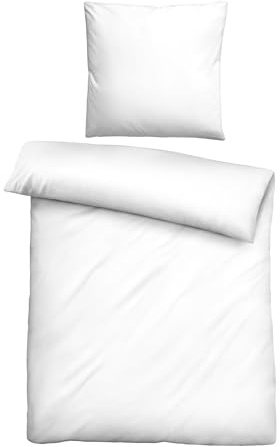 biberna Bettwäsche Tencel 0470500 Uni 1x 155x220 cm + 1x 80x80 cm, Weiss