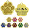 Ibera gifts - Hundemarke mit Gravur und personalisierte Hundemarke in Pfotenform, perfekt für kleine bis mittelgroße Haustiere (Gold/Gold)