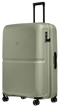 ANTLER - Single Stripe Hard Shell Large Suitcase - Durable, Lightweight & Expandable, 4 Spinner Wheels - Adjustable Handle, TSA Lock, 81.3cm - Clover Green