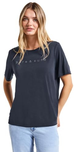 Damen Silk-Look Shirt mit Wording