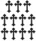 PATIKIL 11 Pcs Cross Iron on Patches, Embroidered Sew on Applique Repair Patch for Backpacks Clothing Shoes Hats DIY, Black