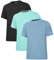 3er-Set Herren-Sonnenbekleidung UPF 50+ Sonnenbekleidung Herren-Kurzarm-T-Shirt Leichtes schnell trocknendes SPF UV-Schwimm-T-Shirt Schwarz/Cyan/Graublau 3P02-XL