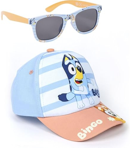 CERDÁ LIFE'S LITTLE MOMENTS Unisex Bluey Cap und Brille für Kinder, originelles Design, verstellbar und leicht, ideal für den Sommer und als Sonnenschutz