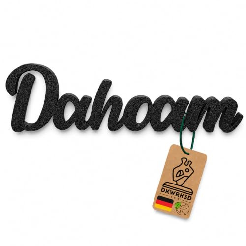 Dahoam Schriftzug zum Hinstellen - Bayrisch Deko Schild - Daheim Bayern Aufsteller - Schriftzug Regal - Zu Hause Schilder Wilkommen - Wohnzimmer Dekoration - Skulptur aus Kunststoff (M)