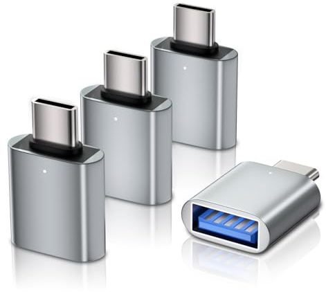 USB C auf USB Adapter 4 Stück,USB C Stecker auf USB-Typ A Buchse OTG Adapter für Apple MacBook Pro/Air,i-Pad,Samsung Galaxy S25 usw