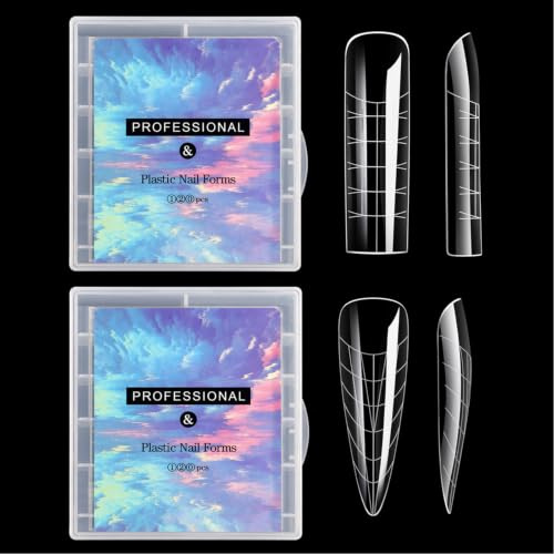 240 Stück Dual Tips Nägel Set – Polygel Starter mit 120 Trapez- & 120 Mandel-Formen, Gel Nägel Set für Nagelverlängerung, Acrylgel für Nägel Formen für Salon & DIY Maniküre