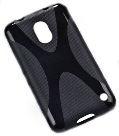 PeKa Internethandel Design X-Rubber Silikon TPU Handy Hülle kompatibel mit Nokia Lumia 620 - Cover Case Schutzhülle in der Farbe Schwarz -#