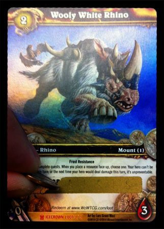 World of Warcraft Wooly White Rhino Loot by Firestorm Cards