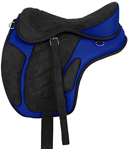 A&M Reitsport Baumloser Wanderreit Sattel Liberty Schwarz/Blau NEU+ Zubehör, Größe:18 Zoll