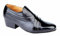 Montecatini Scarpe da uomo in morbida pelle nera con tacco cubano a pieghe, Nero , 46 EU