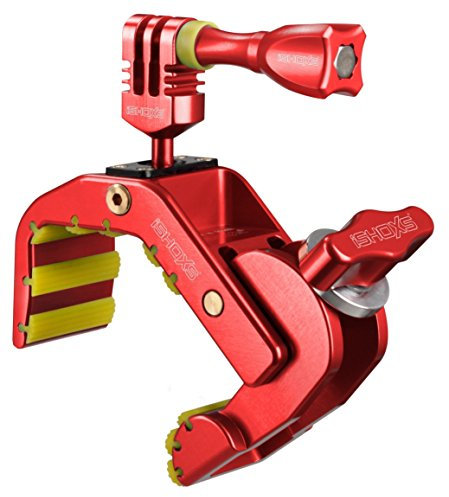 iSHOXS Shark Universal | Motorradhalterung für GoPro Hero 13 12 11 10 9 8 DJI Osmo Insta360 Akaso und kompatible Action-Kameras | aus Aluminium 28-65 mm - 360° Grad