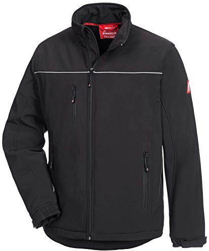 Nitras Motion Tex Light 7150 Softshelljacke - windfeste Jacke für die Arbeit - Schwarz - 5XL