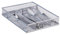 Relaxdays Range-couverts mailles acier métal boîte à couverts bac à couverts HxlxP: 5 x 23,5 x 31,7 cm, argenté