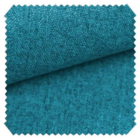 novely® MALCHIN - Flauschiger Polsterstoff im Leinenlook - Robuster Möbelstoff - Pflegeleichte Meterware 1lfm | Farbe: 19 Türkisblau