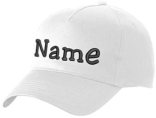 Nashville print factory Modisches Basecap Bestickt mit Namen oder Wunschtext | in 21 Farben (White)