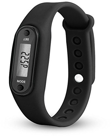 Aubess Podómetro Deportivo «Run Step» Mini Pulsera de Silicona Inteligente Rastreador de Actividad Reloj Inteligente para niños/Banda de Silicona para Adultos (Black)