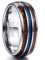 Vakki 8mm Herren/Damen Trauringe 8mm aus Wolframkarbid, Unisex Ring mit Meteoritenimitat und Holz Größe 60(19.1)