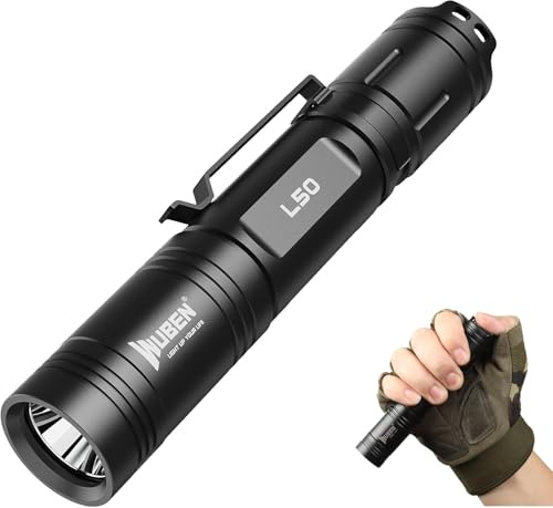 WUBEN C2 Linternas LED Alta Potencia, 2000 Lúmenes Linterna LED Recargable, USB Táctica Potente IP68 Impermeable 7 Modos Flashlight para Emergencias Camping Regalo