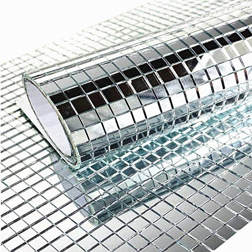 2400pcs Self-Adhesive Mini Silver Square Glass Decorative Craft DIY Accessory Mirrors Mosaic Tiles 5mm by 5 mm