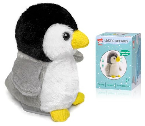 YH YUHUNG Interaktiver Plüsch-Pinguin, Sprechend und Wiederholend, Kuscheltier für Kinder ab 3 Jahren