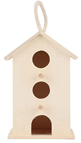 Hängendes Vogelhaus, hölzernes Vogelhaus für außerhalb dekorativen Nistkasten für Garten