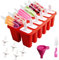 Moules à glace, 12 Cavités Moules pour Glaces, Popsicle Moules Réutilisable pour la Préparation de Popsicles Crèmes Glacées Sorbets (Rouge)